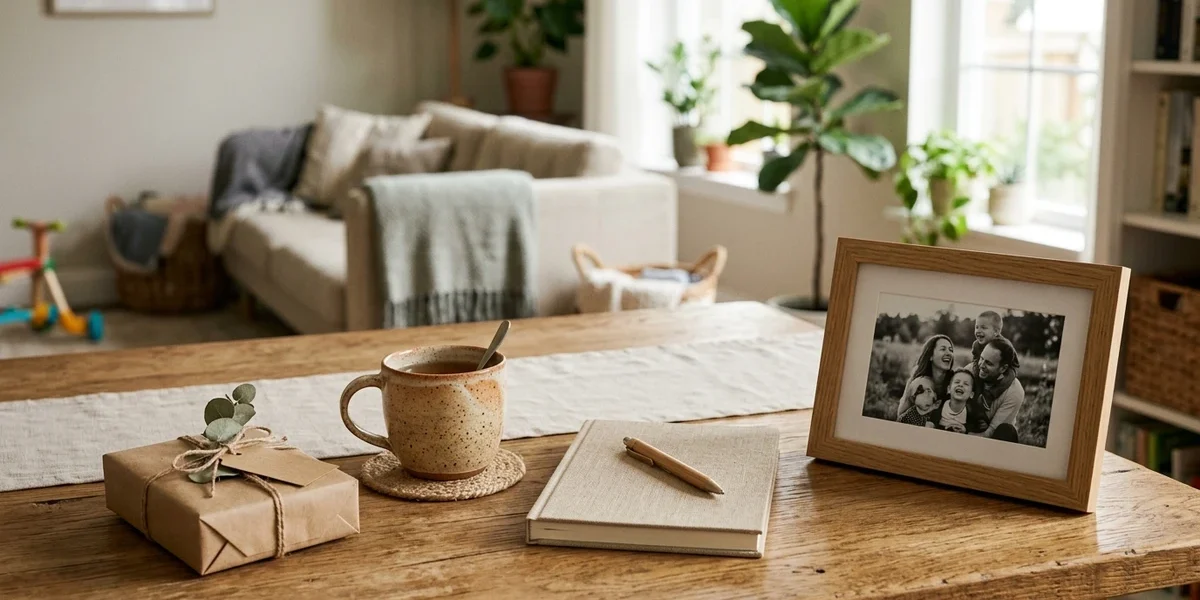 Family gift ideas arranged to represent different budgets and everyday or keepsake uses