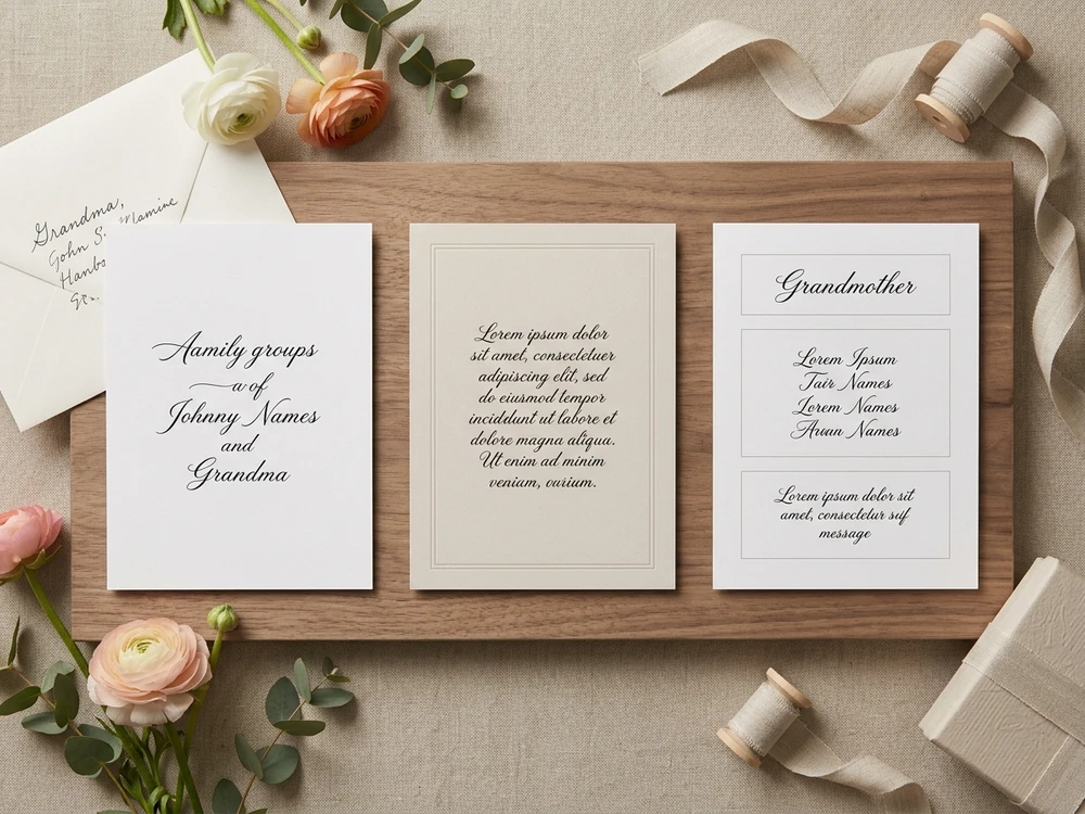 Three personalization approaches for Grandma using names, a short message, or both