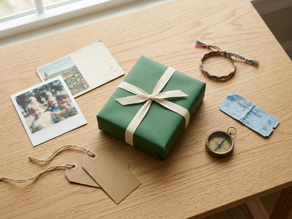 Shared-memory objects and gift details used as inspiration for a personalized sibling gift